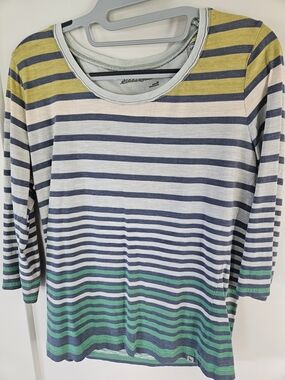 Eddie Bauer Striped Long-Sleeve Crewneck Top - Multicolor